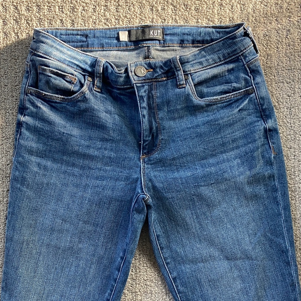 Kut from the Kloth Women's Medium Blue Straight-Leg Jeans 6L - Picture 2 of 6